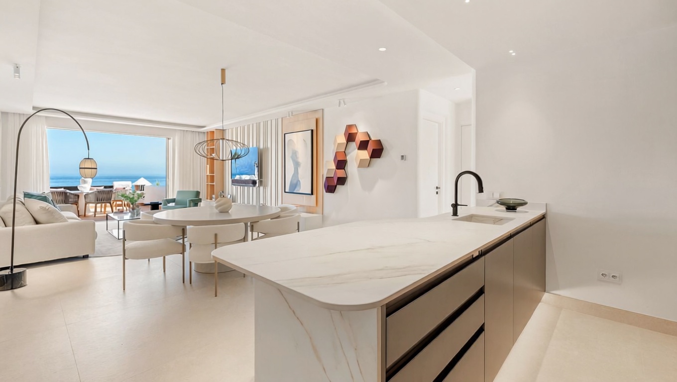 Duplex en première ligne de plage à Estepona — Cuisine