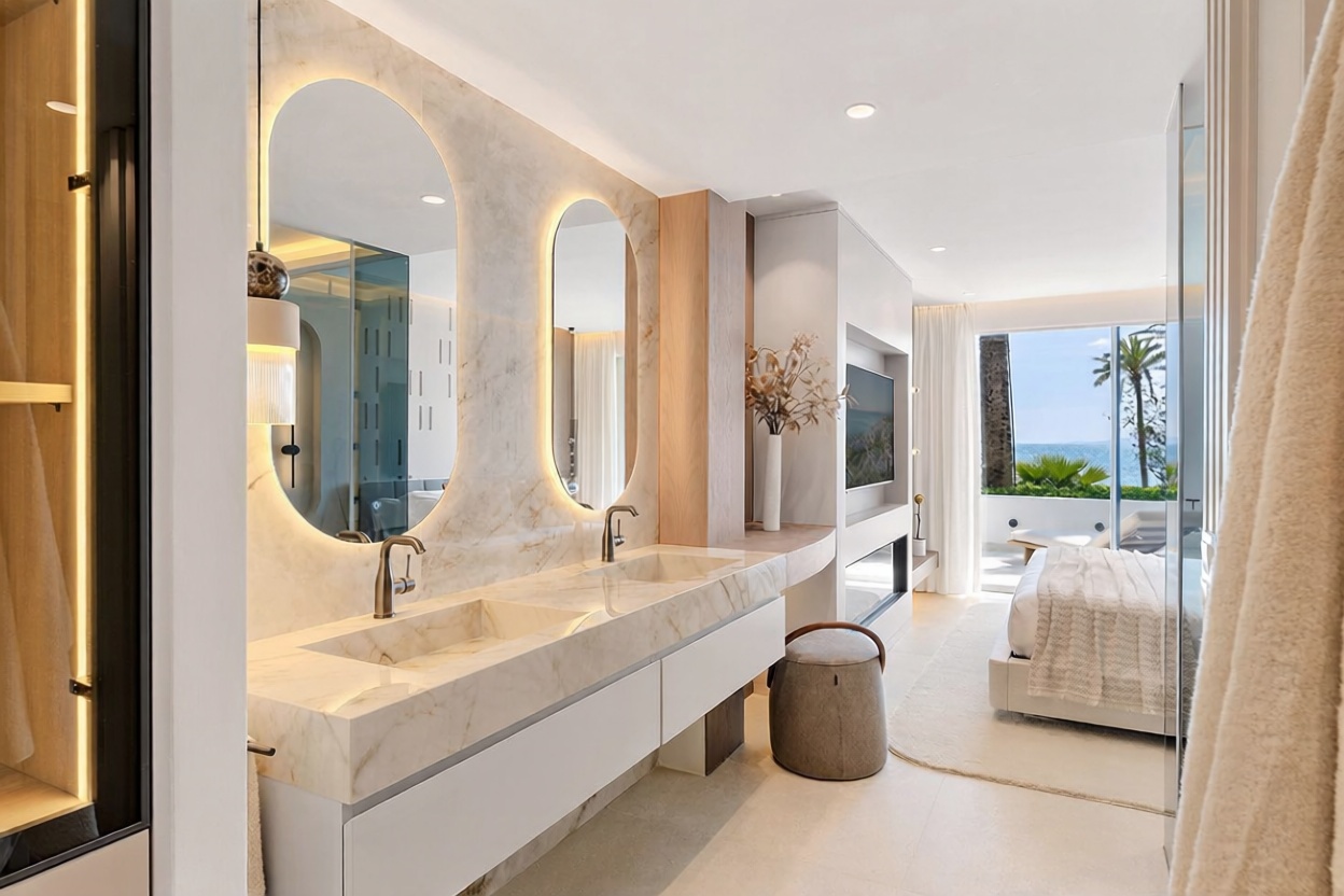 Wohnung in erste Strandlinie in Estepona — Bad