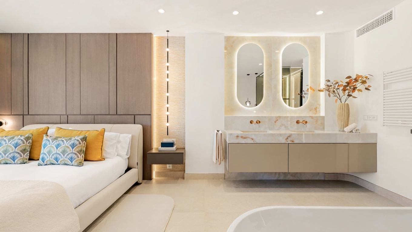 Ático en primera línea de mar en Estepona — Dormitorio