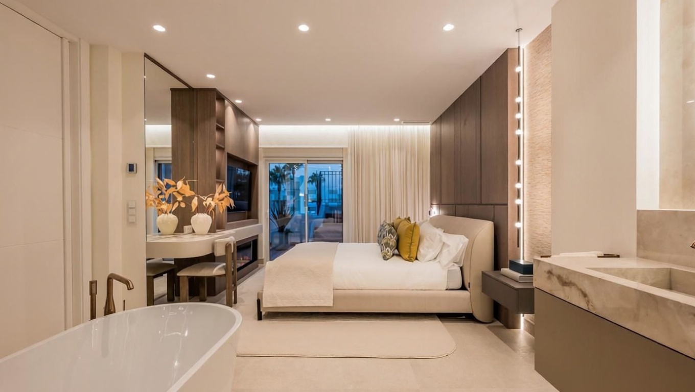 Appartement en attique en première ligne de mer à Estepona — Chambre