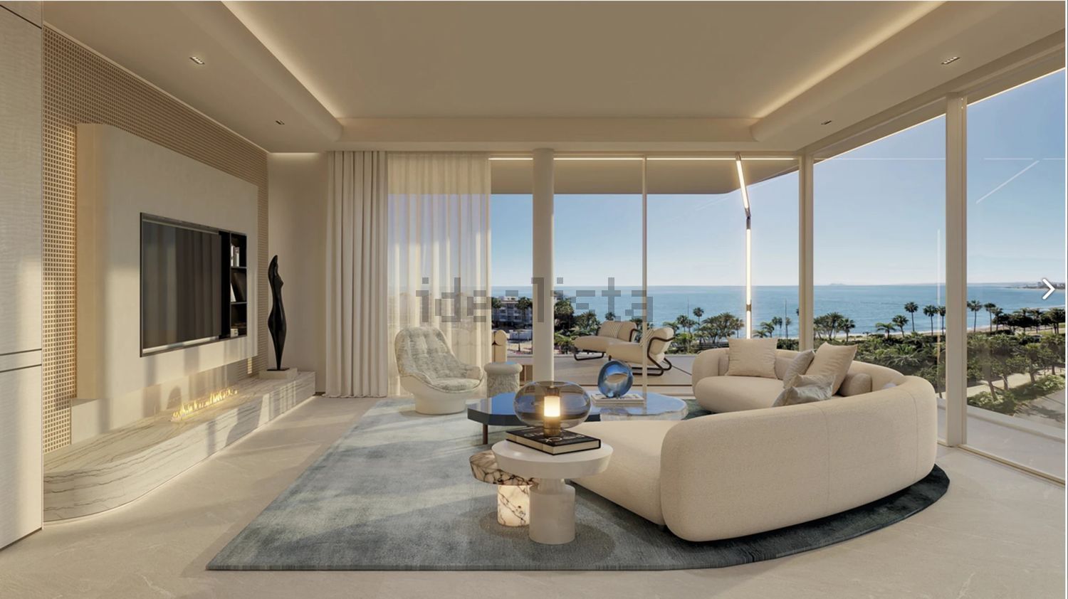 Beachfront flat in Estepona — Living room