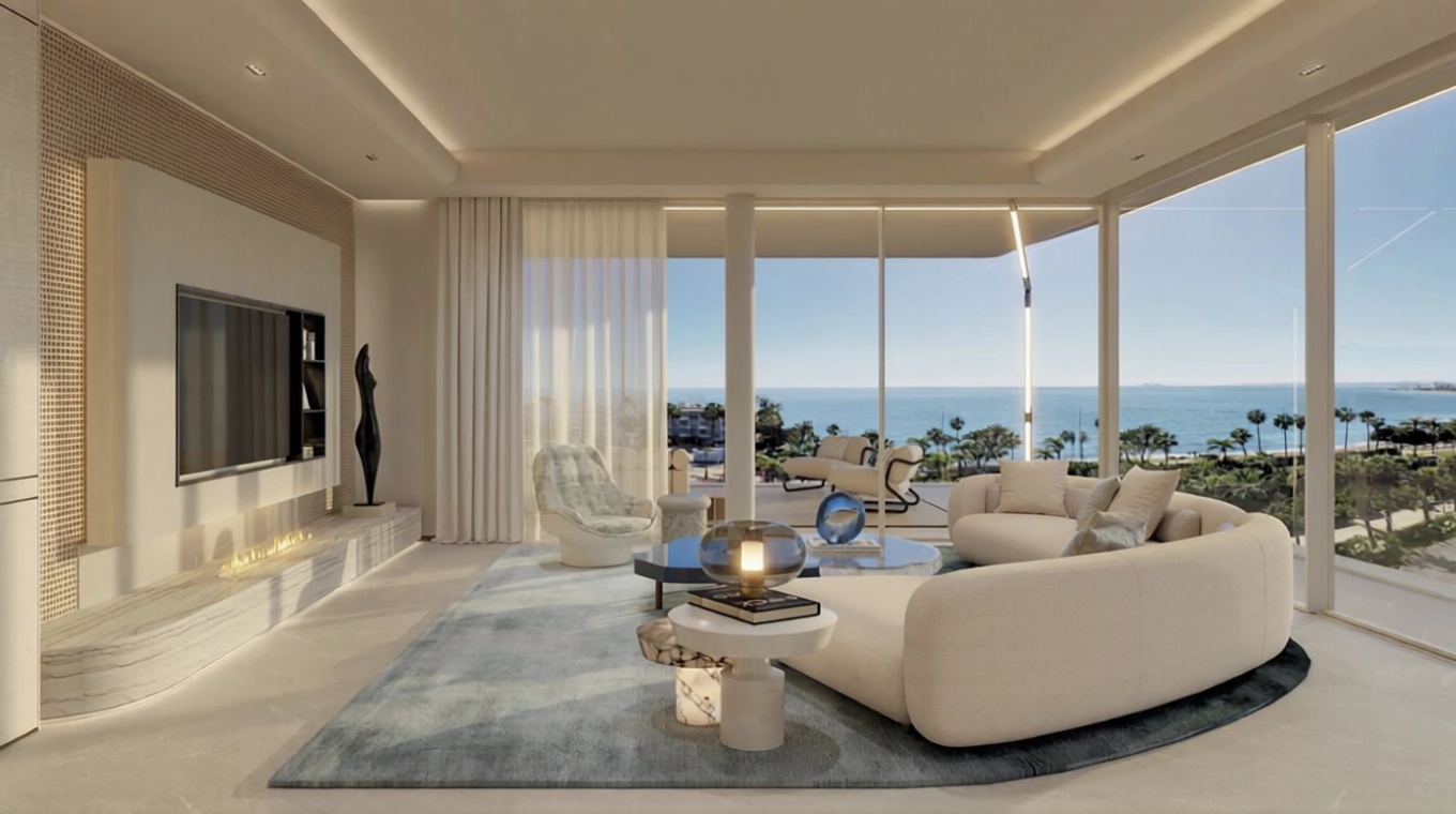 Apartamento em primeira linha de praia em Estepona — Sala