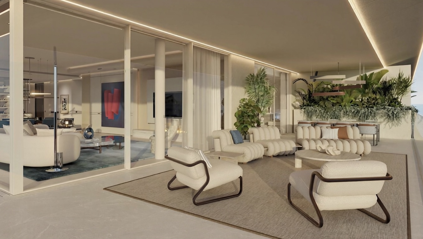 Apartamento em primeira linha de praia em Estepona — Terraço mar