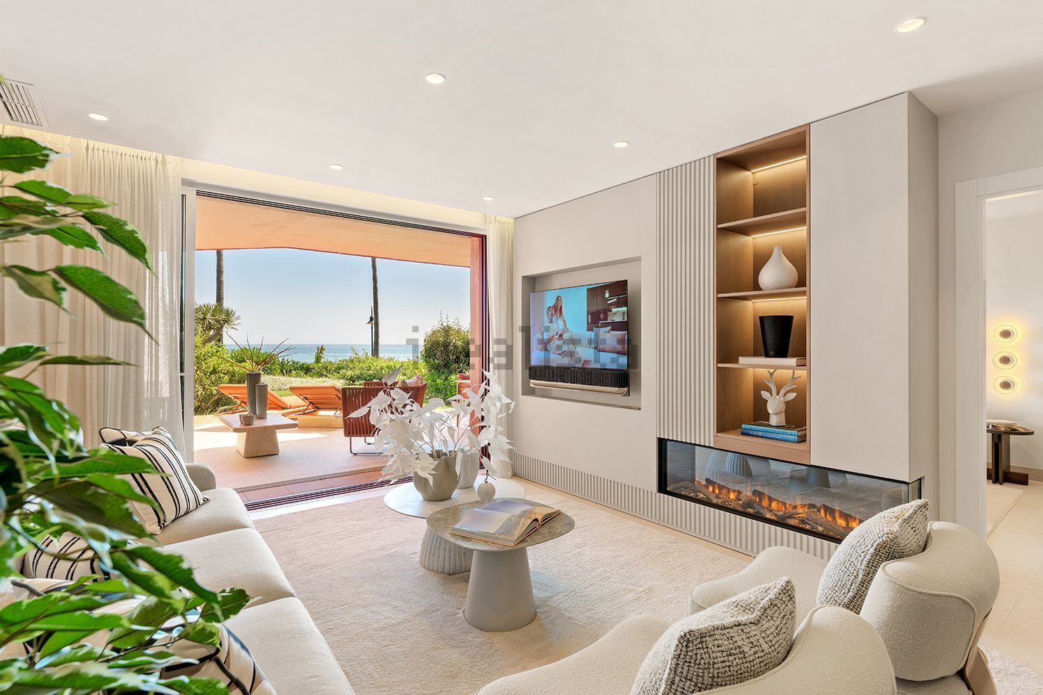 Appartement en première ligne de plage à Estepona — Séjour