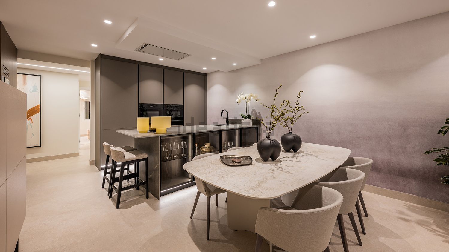 Appartement en première ligne de plage à Estepona — Cuisine
