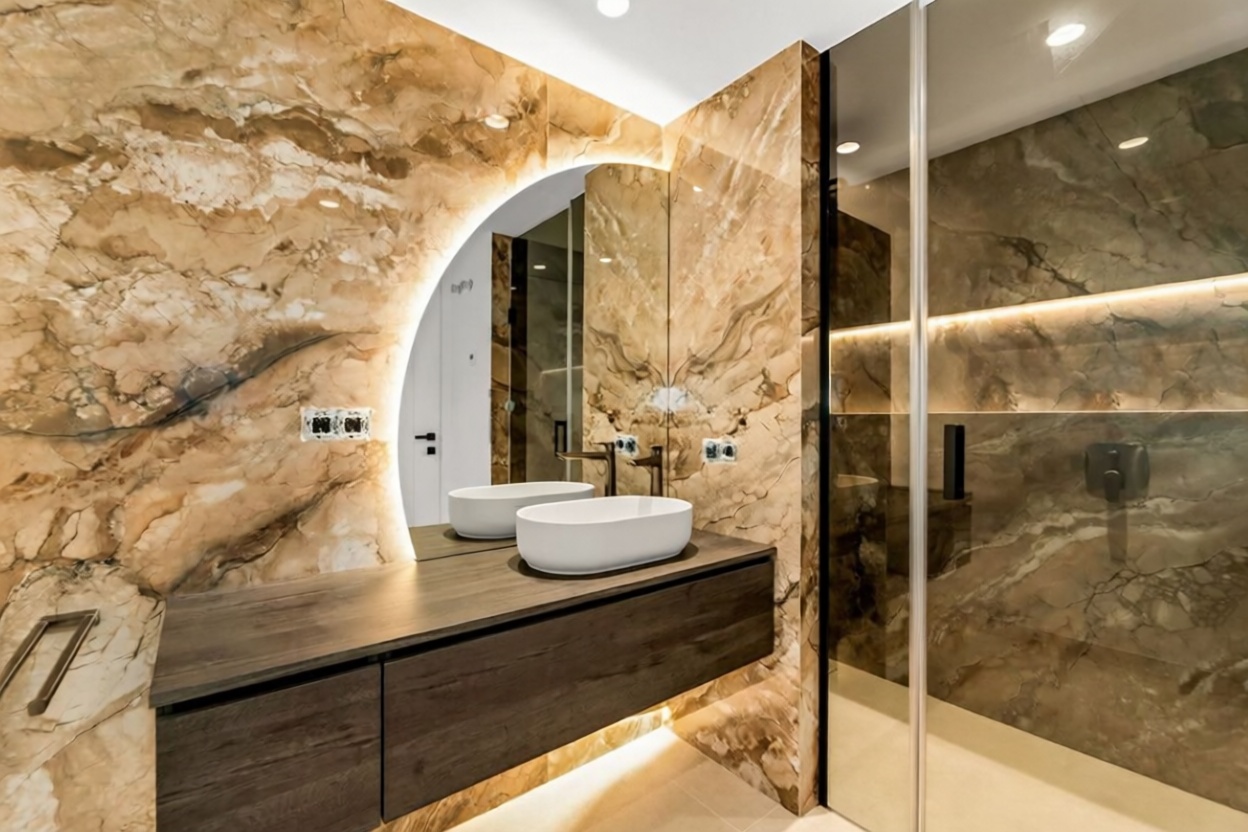 Chalet with direct beach access in Estepona — Bathroom