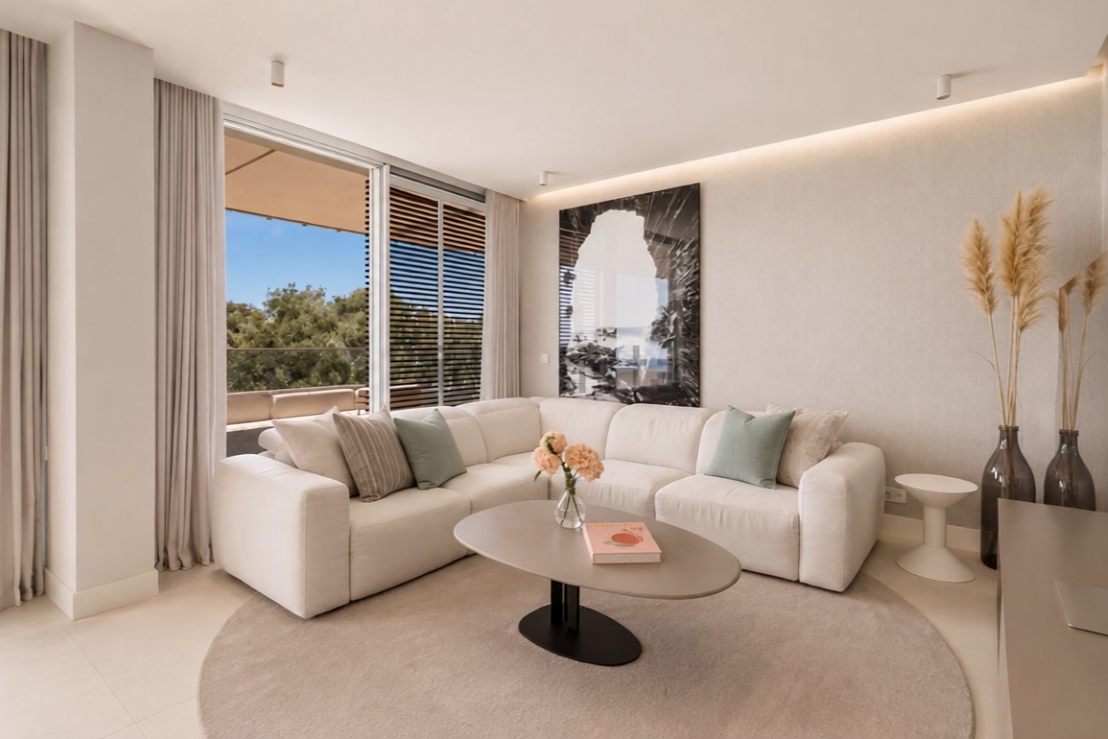 Beachfront flat in Estepona — Living room