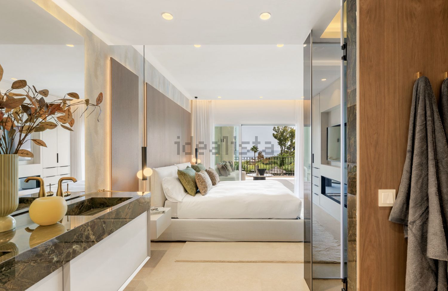 Appartement en première ligne de plage à Estepona — Chambre