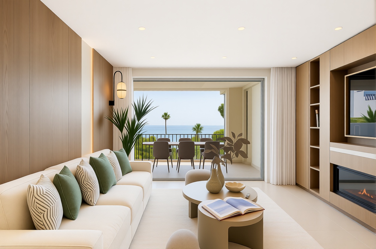 Beachfront flat in Estepona — Living room