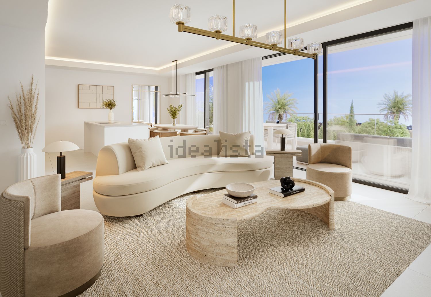 Пентхаус первая линия моря в Estepona — Гостиная