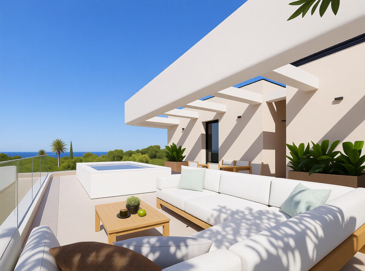 Seafront attic in Estepona — Sea terrace