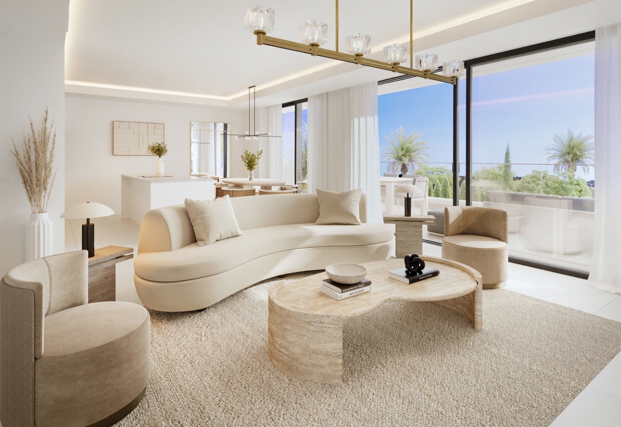 Seafront attic in Estepona — Living room