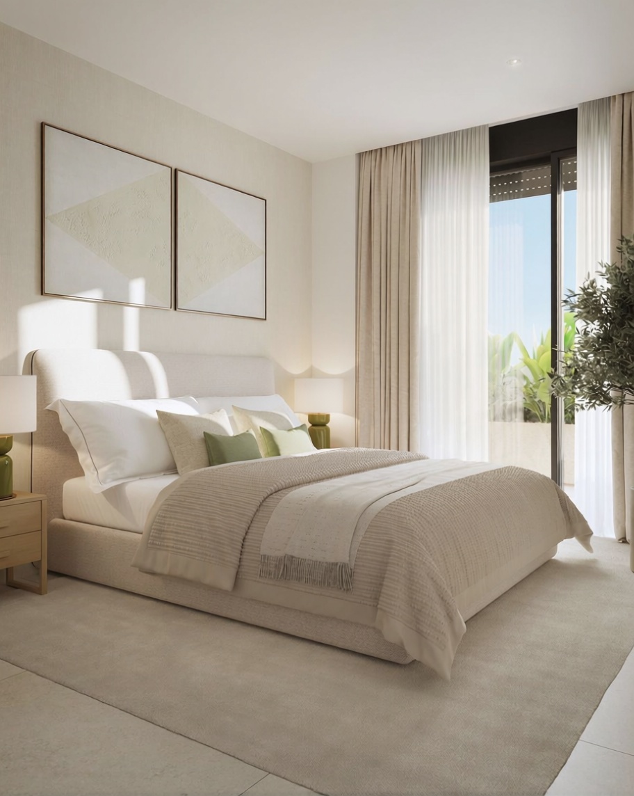 Seafront attic in Estepona — Bedroom