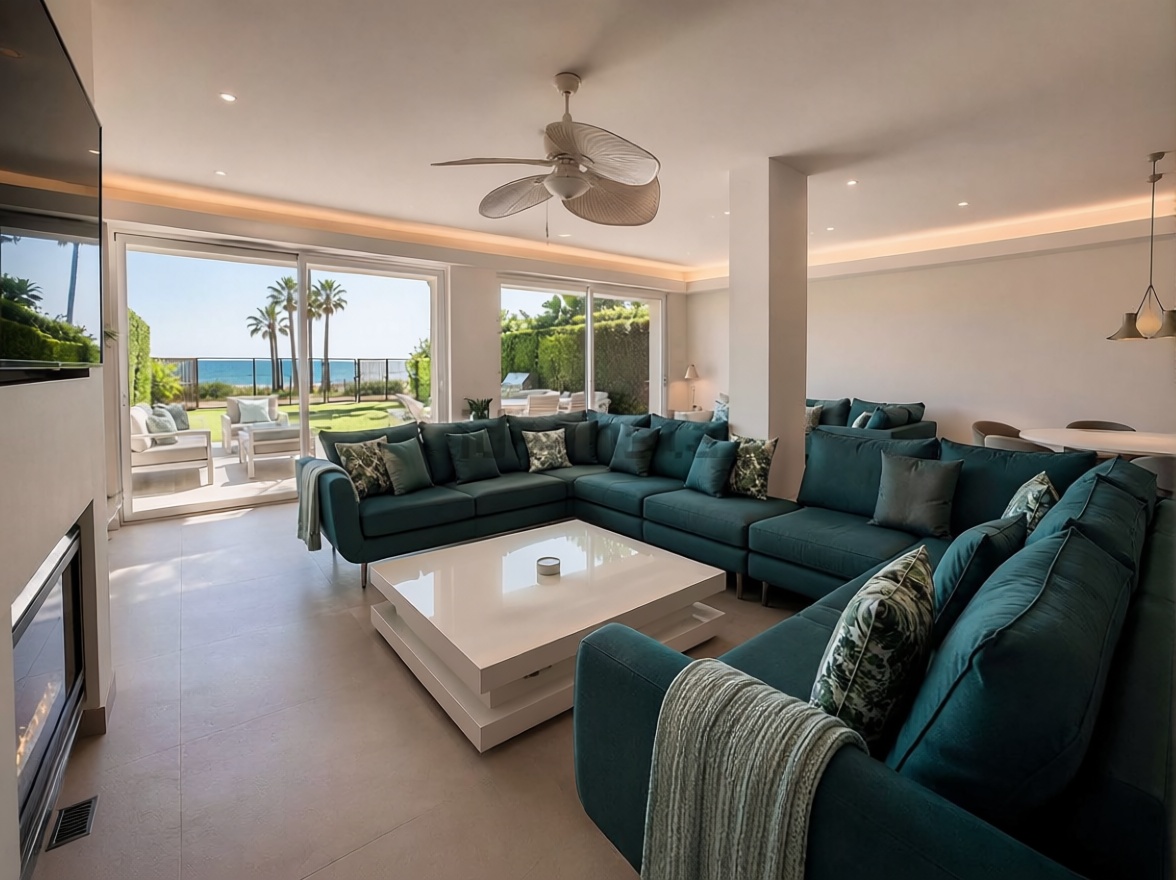 Chalet con acceso directo a playa en Estepona — Salón