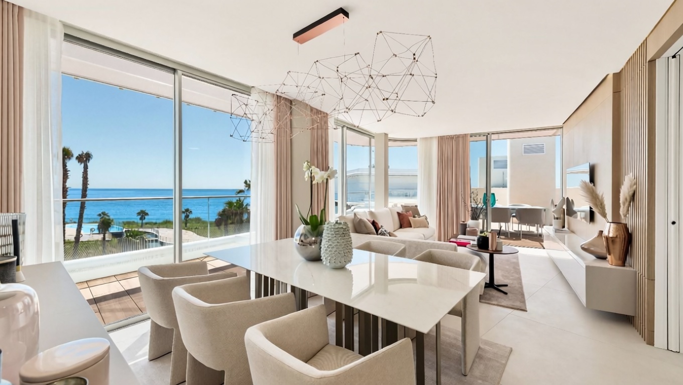 Seafront attic in Estepona — Living room