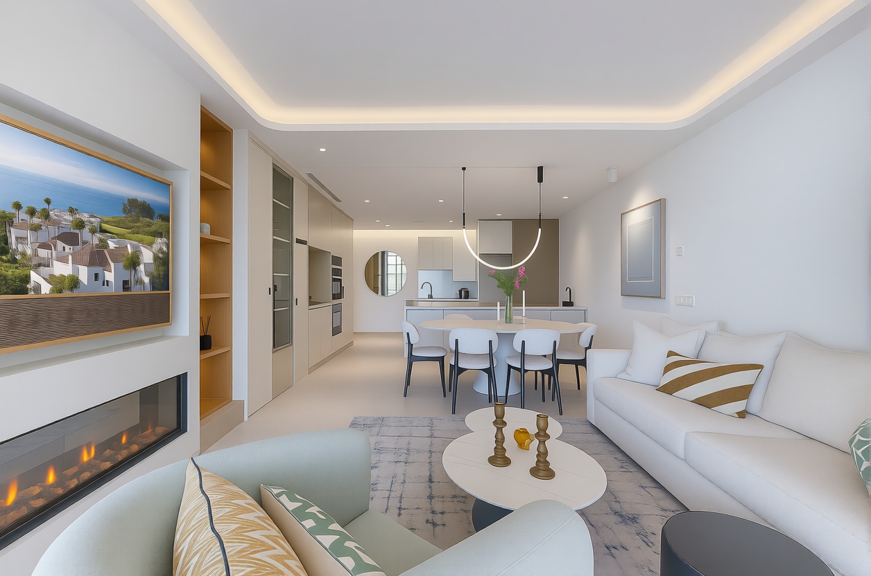 Beachfront flat in Estepona — Living room