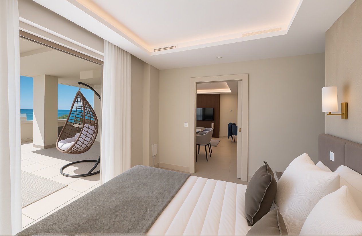 Piso en primera línea de playa en Estepona — Dormitorio