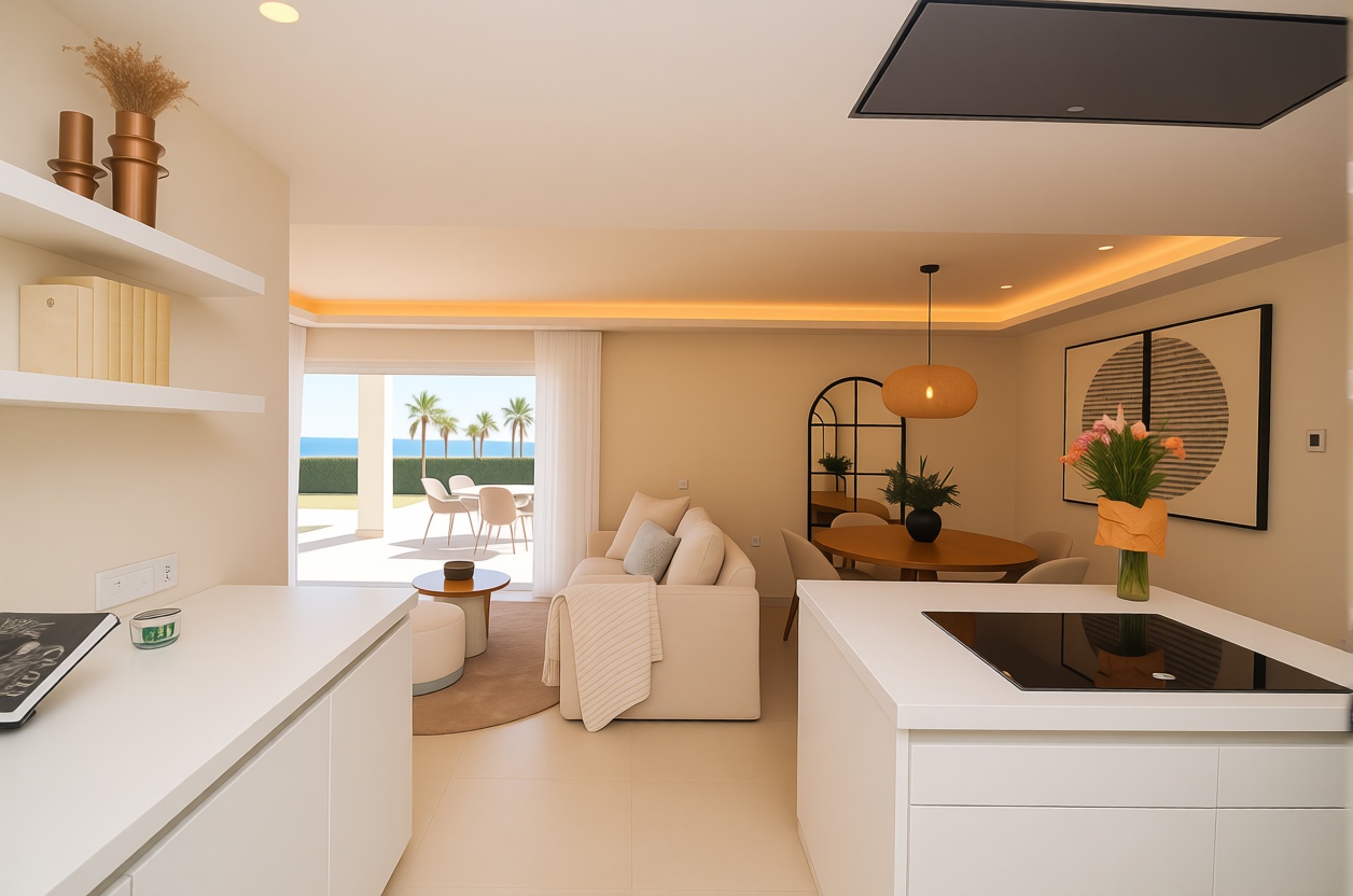 Appartement en première ligne de plage à Estepona — Cuisine