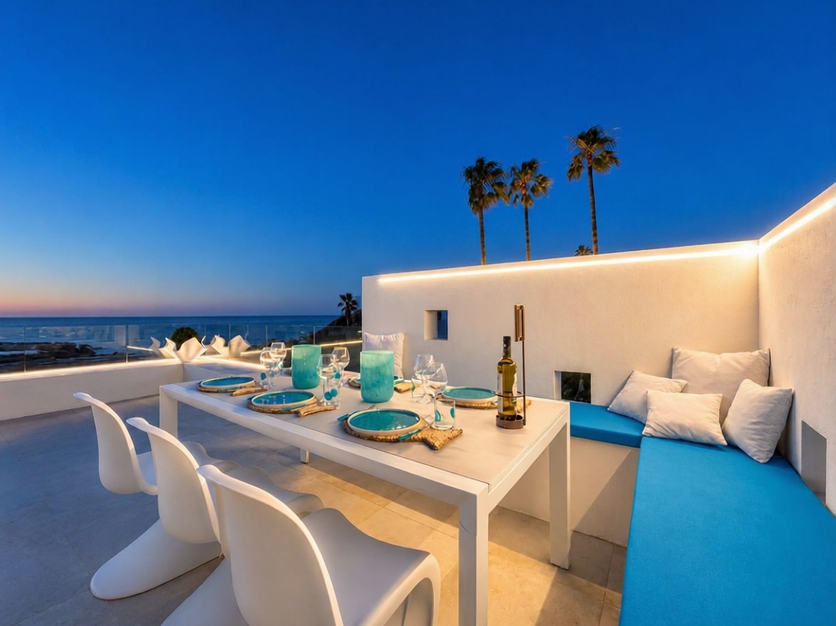 Chalet com acesso direto à praia em Estepona — Terraço mar