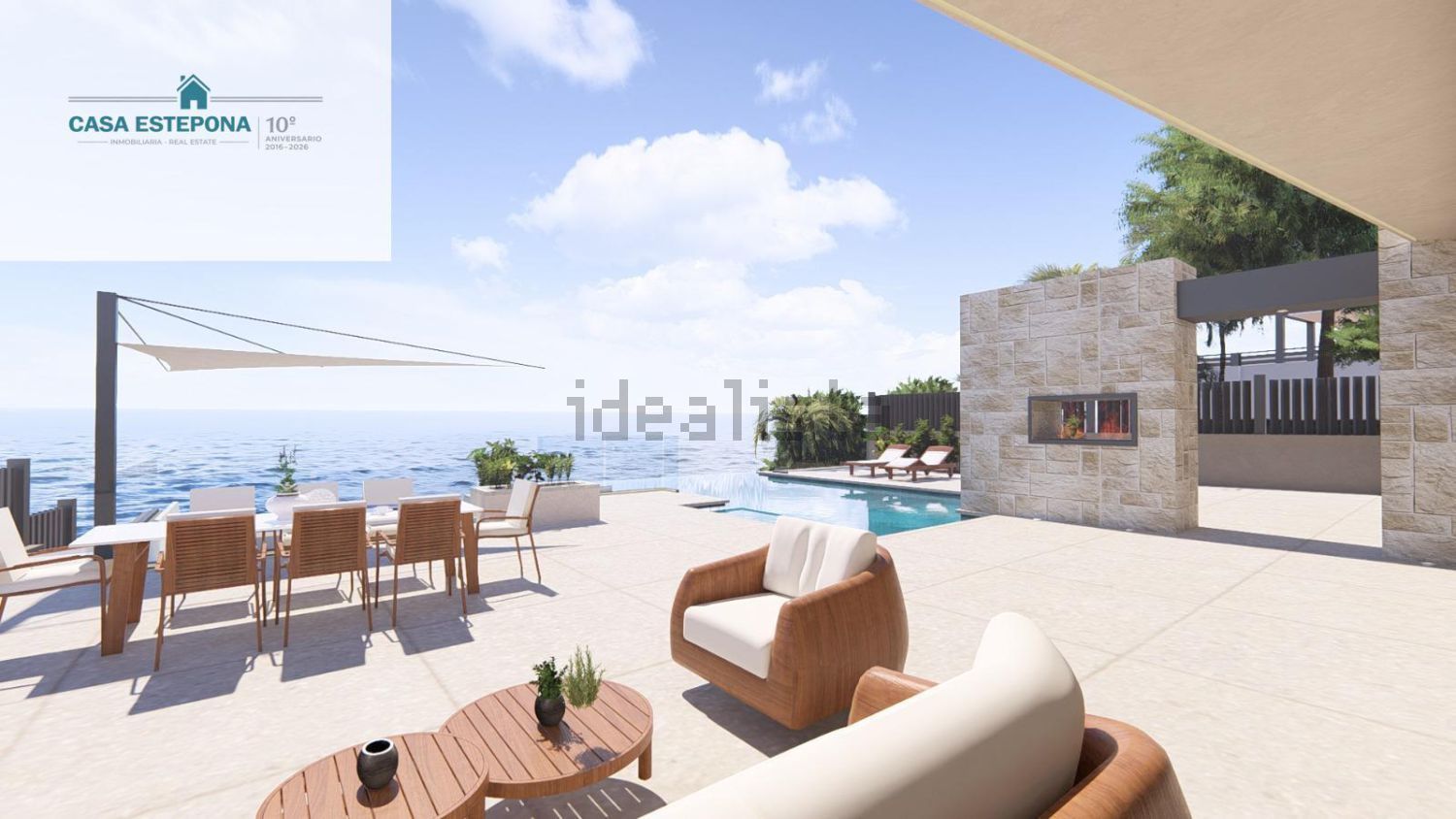 Chalet mit direkter Strandzugang in Estepona — Meerterrasse