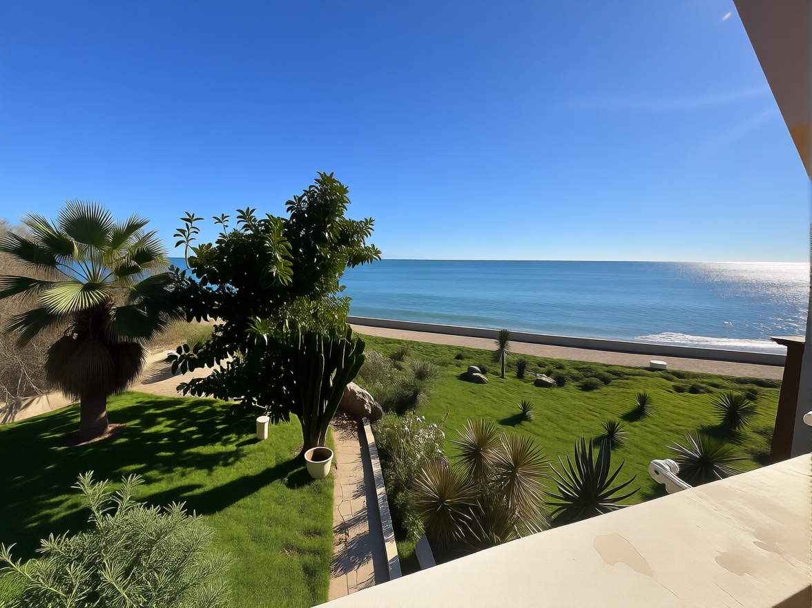 Chalet con acceso directo a playa en Estepona — Vista mar