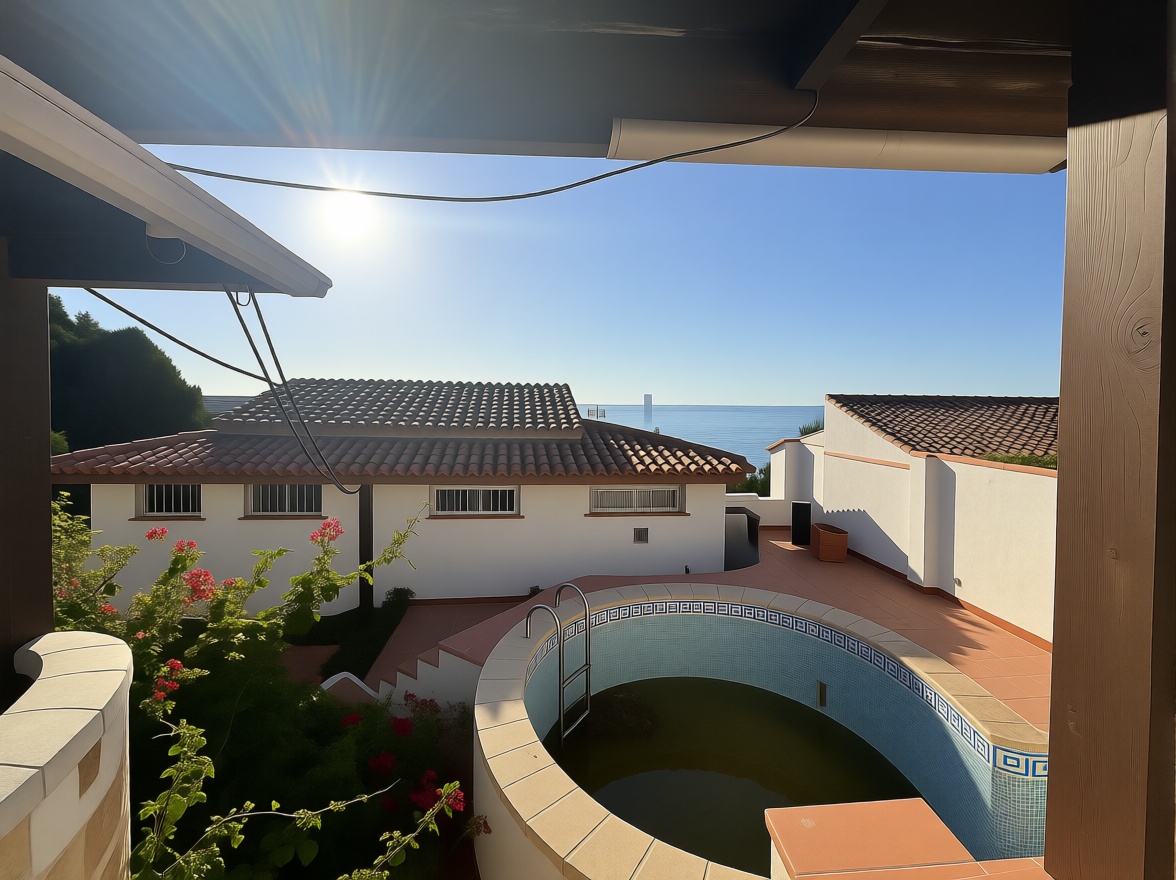Chalet con acceso directo a playa en Estepona — Vista mar