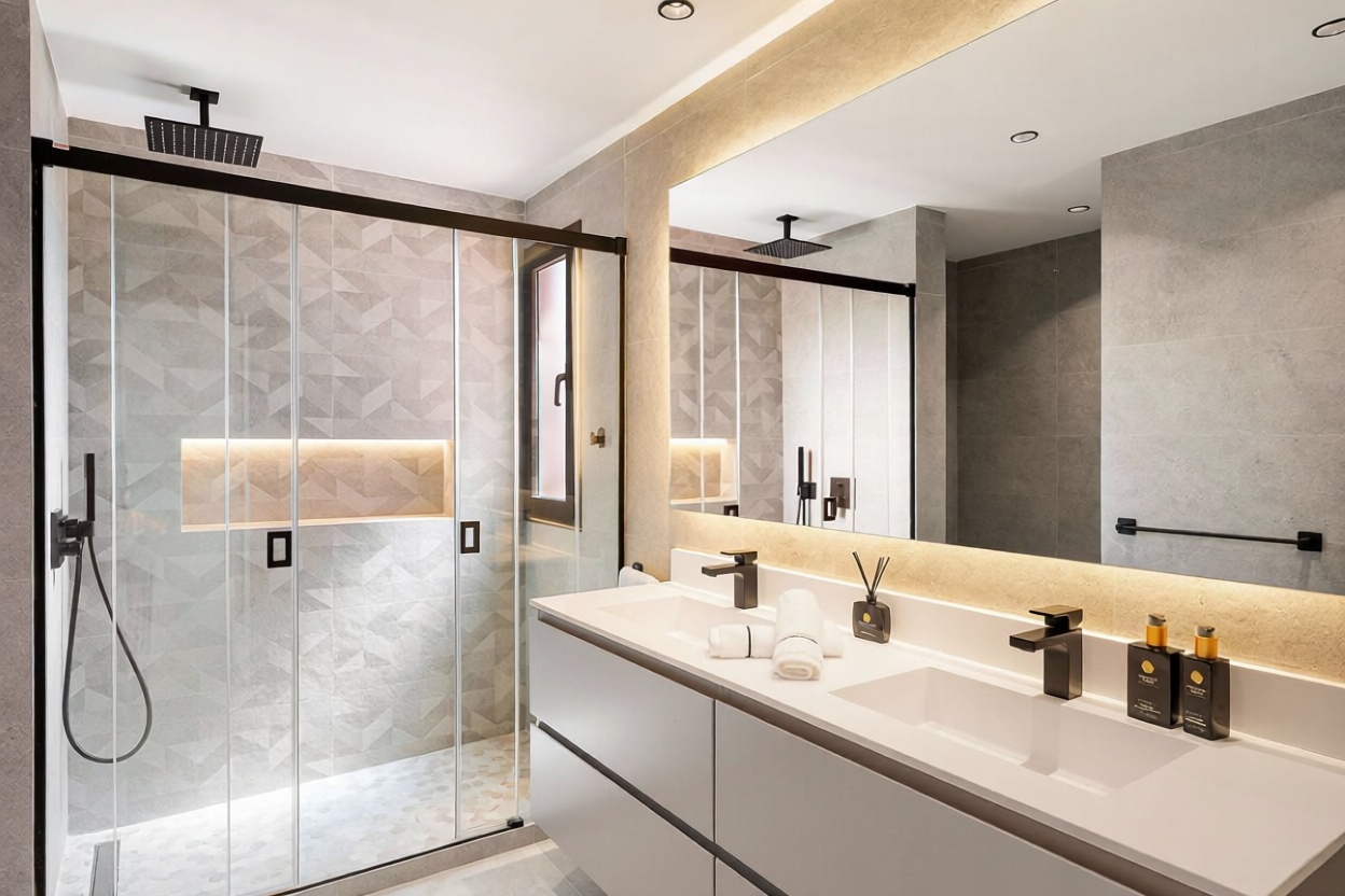 Ático en primera línea de mar en Estepona — Baño