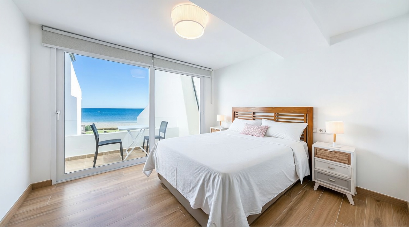 Chalet con acceso directo a playa en Estepona — Dormitorio