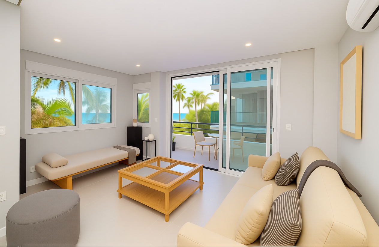 Beachfront flat in Estepona — Living room