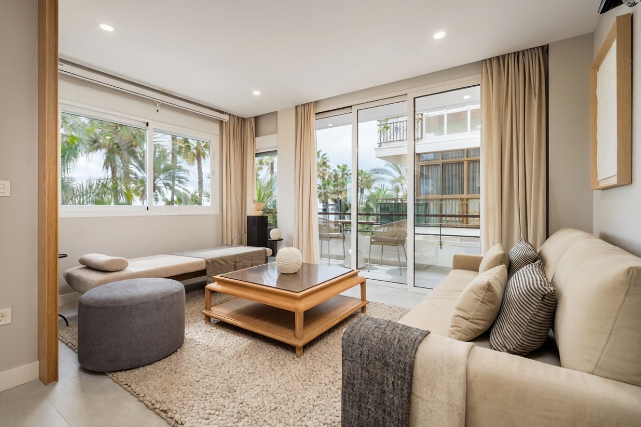 Beachfront flat in Estepona — Living room