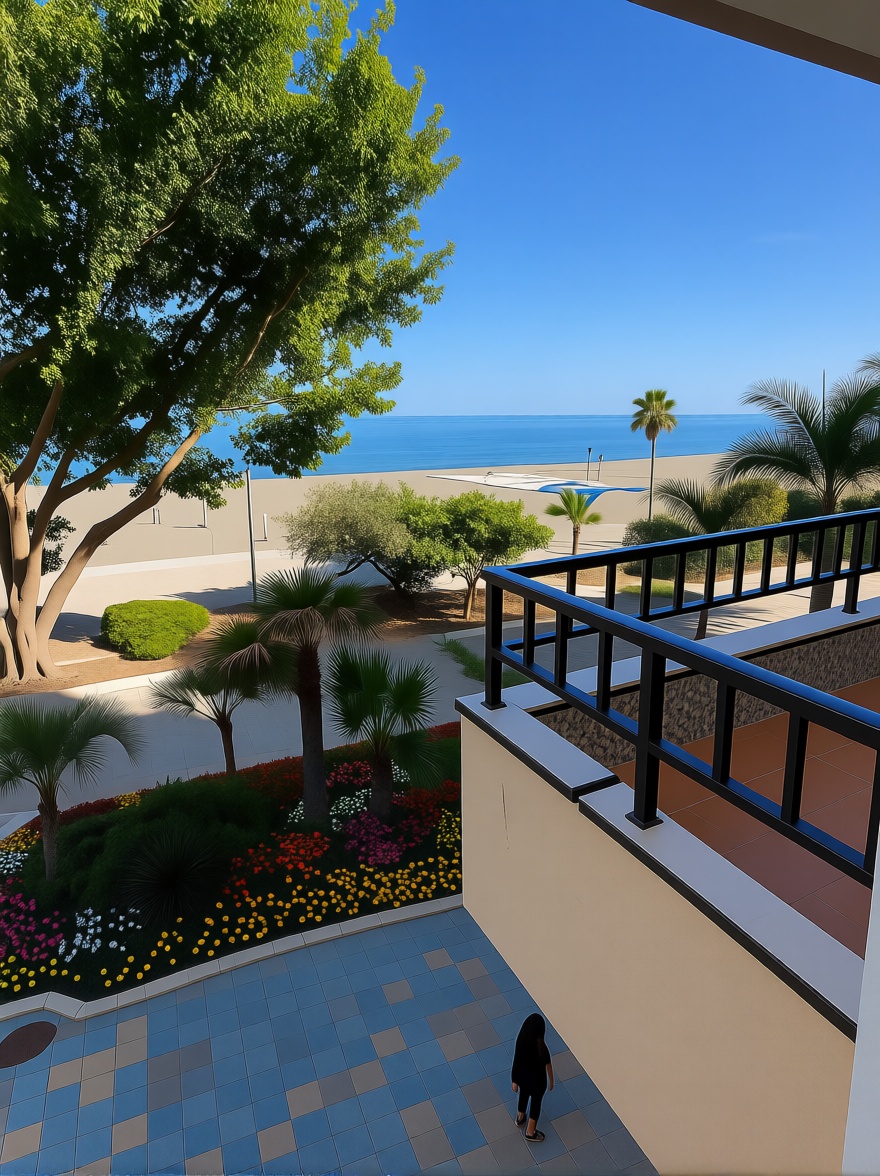 Piso en primera línea de playa en Estepona — Terraza mar