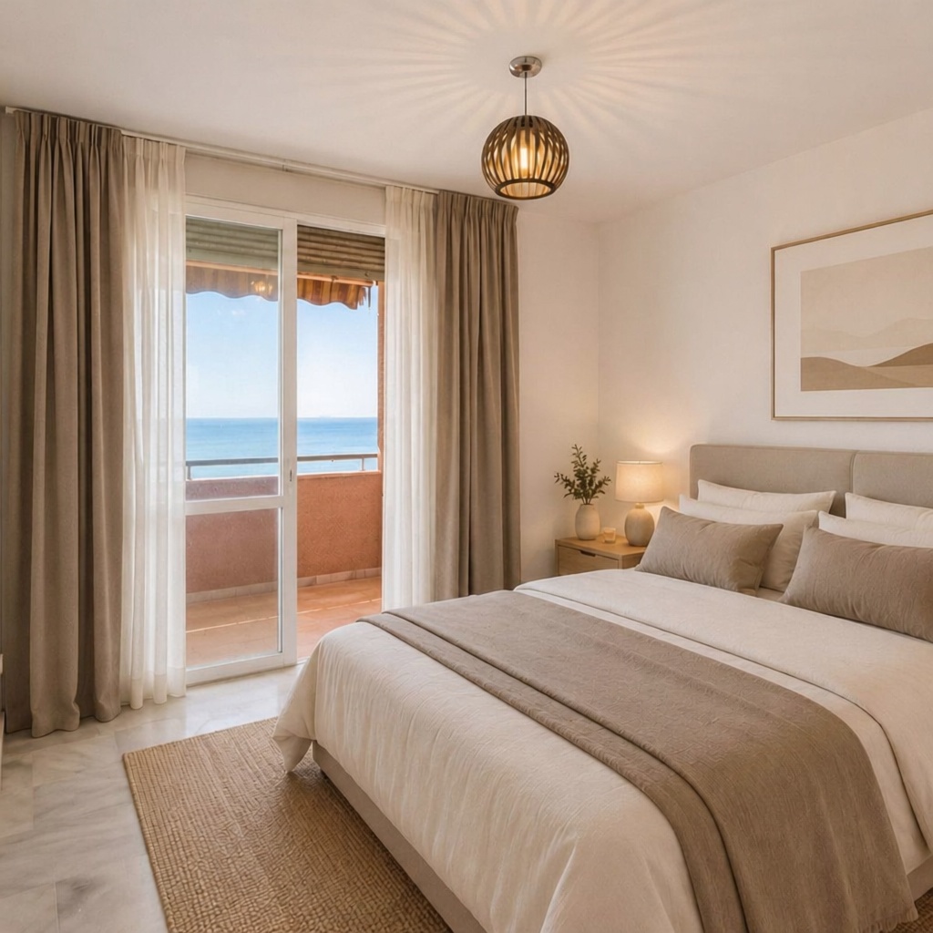 Piso en primera línea de playa en Estepona — Dormitorio