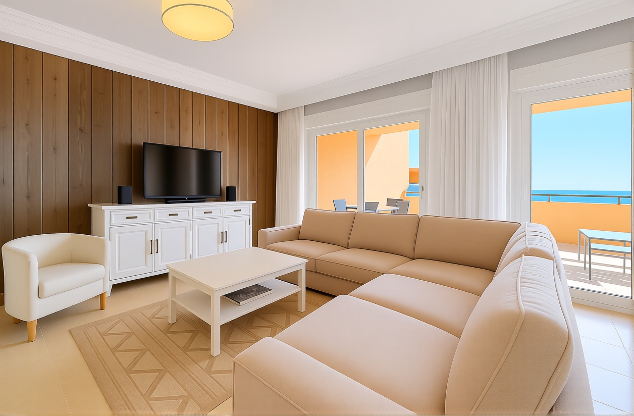 Chalet with direct beach access in Estepona — Living room
