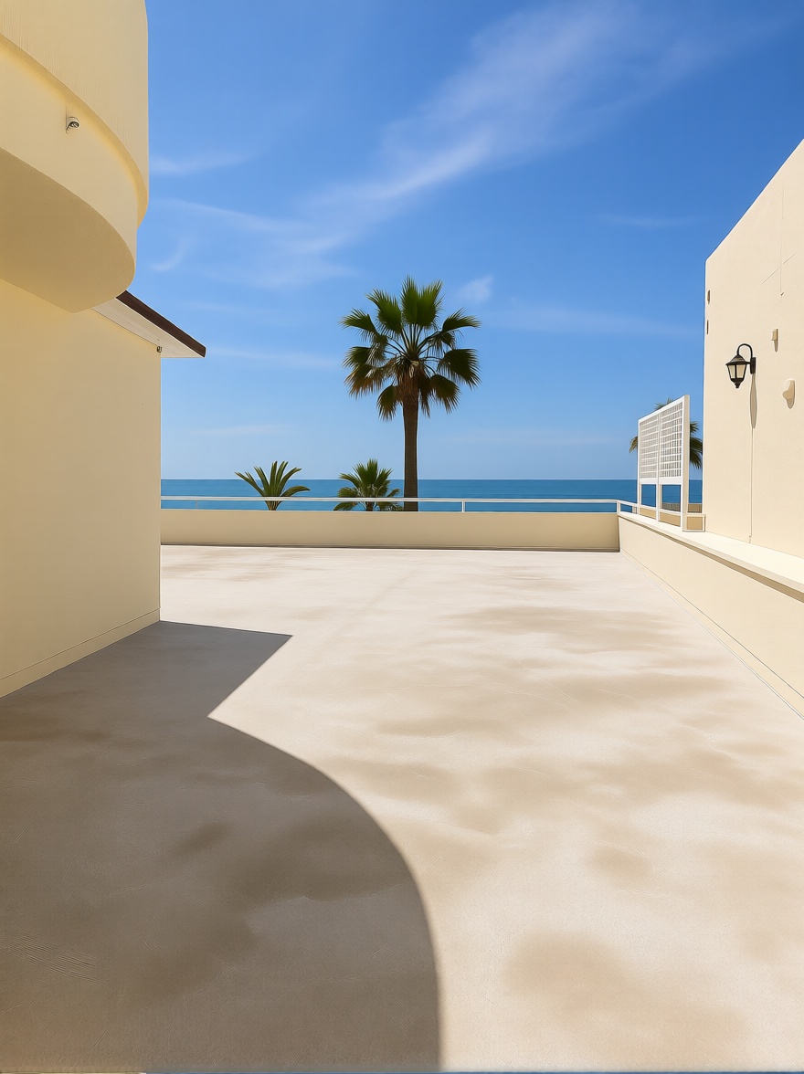 Piso en primera línea de playa en Estepona — Terraza mar