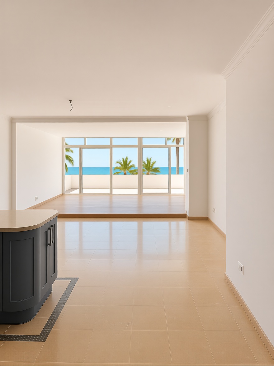 Piso en primera línea de playa en Estepona — Salón
