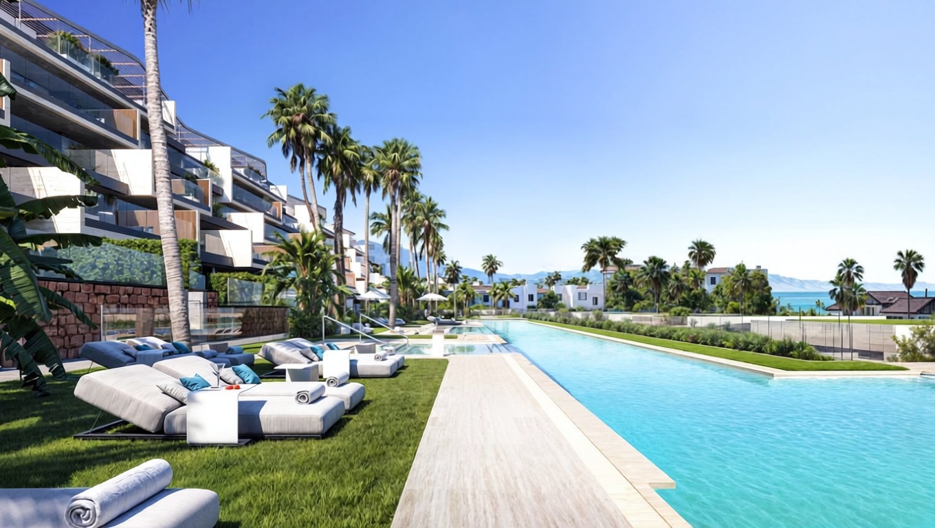 Chalet with direct beach access in Manilva — Sea view