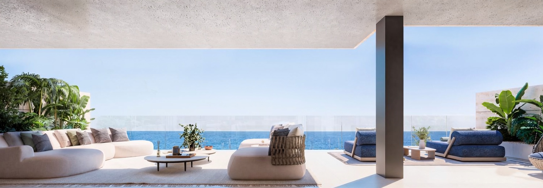 Beachfront flat in Manilva — Sea terrace