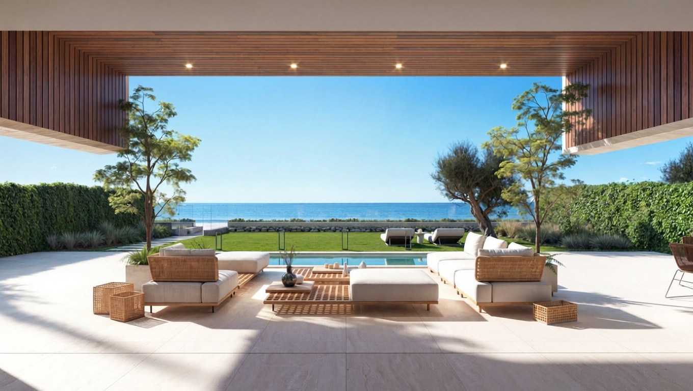 Beachfront flat in Manilva — Sea terrace