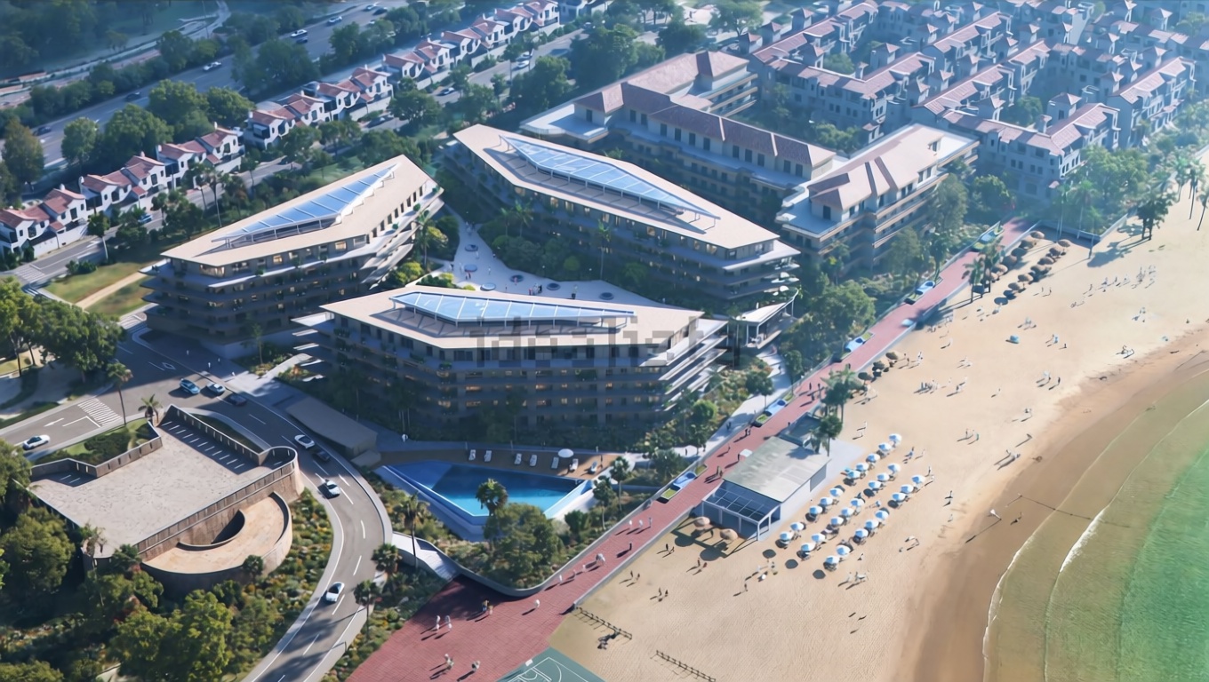Wohnung in erste Strandlinie in Puerto de la Cruz — Luftbild