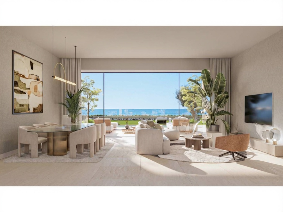 Wohnung in erste Strandlinie in Manilva — Wohnzimmer