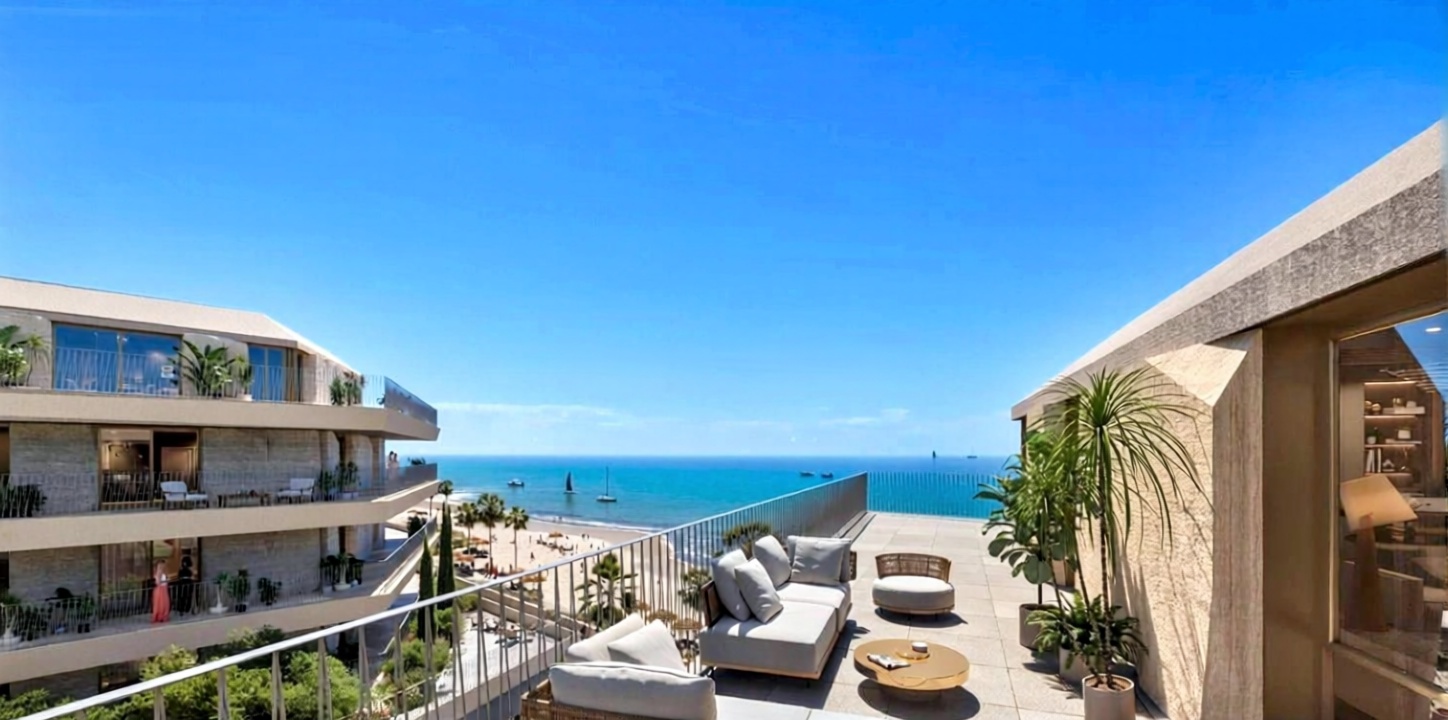 Appartement en première ligne de plage à Manilva — Terrasse mer