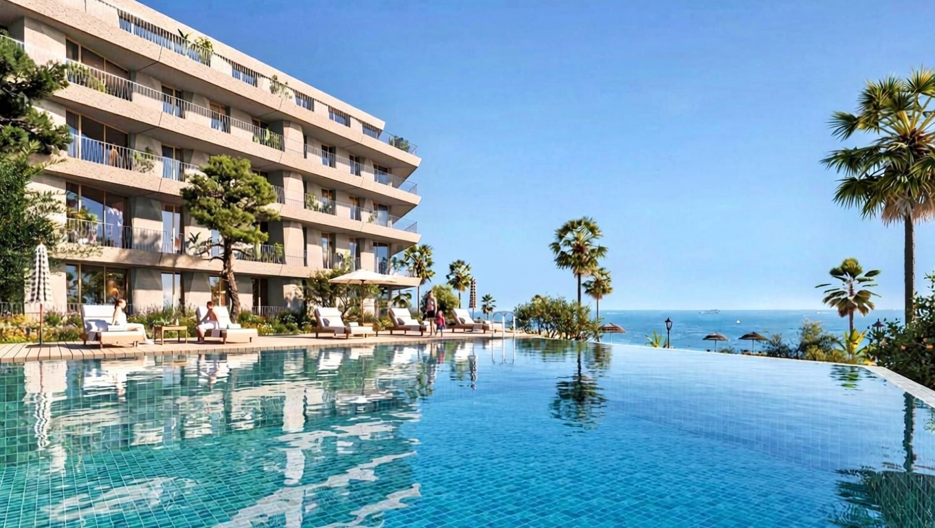 Appartement en première ligne de plage à Manilva — Piscine