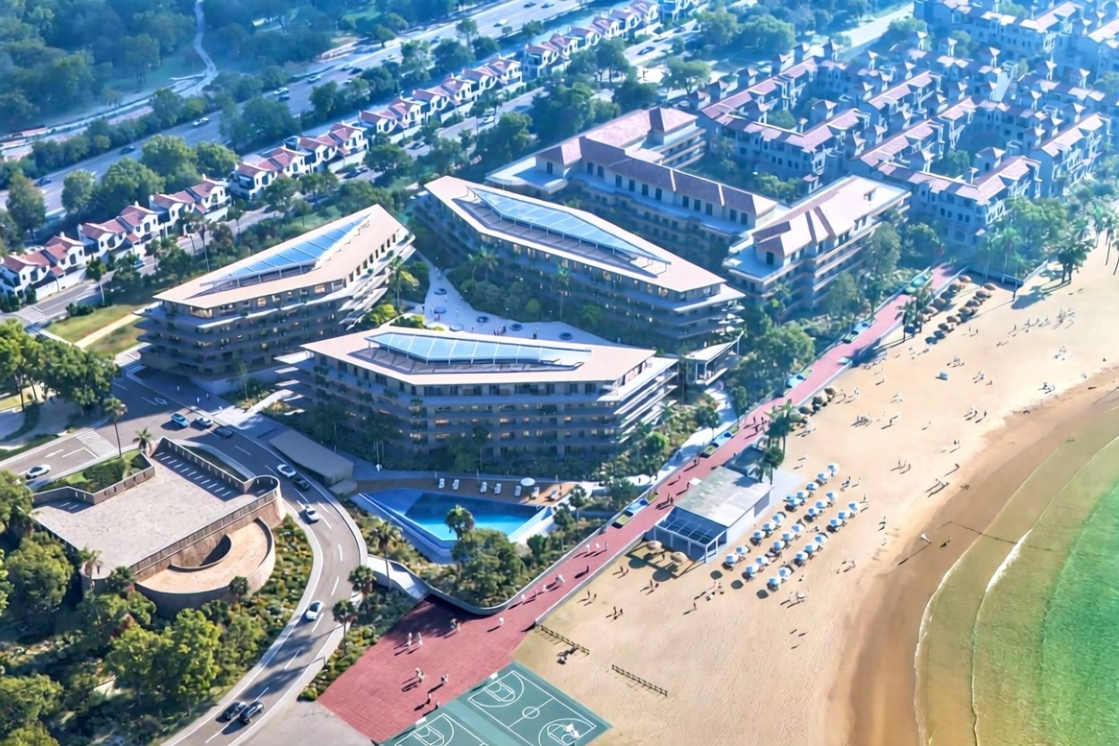 Appartement en première ligne de plage à Manilva — Vue aérienne
