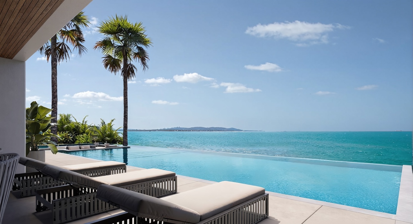 Chalet with direct beach access in Cullera — Sea terrace