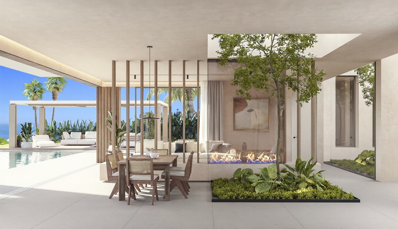 Chalet with direct beach access in Cullera — Sea terrace