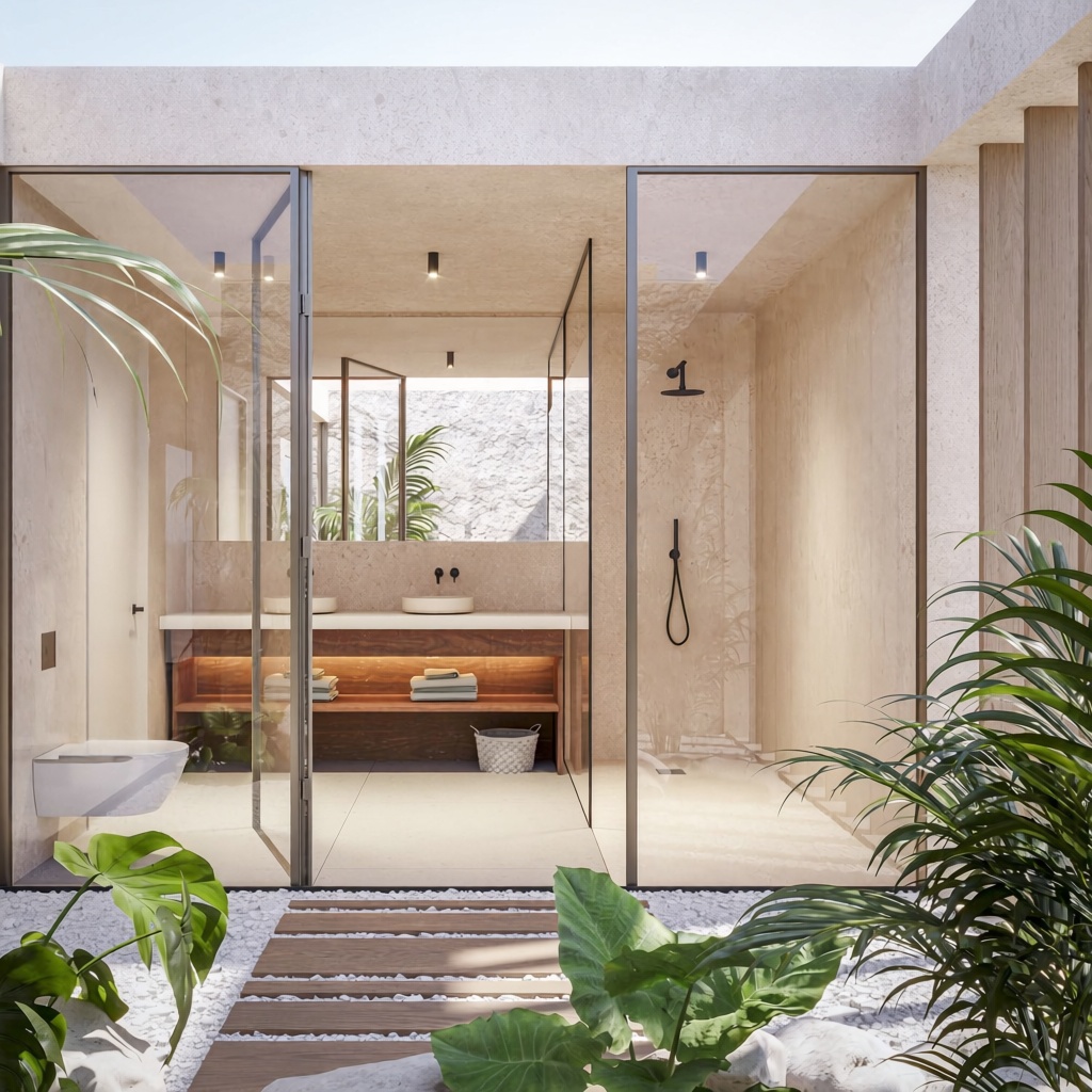 Chalet with direct beach access in Cullera — Bathroom