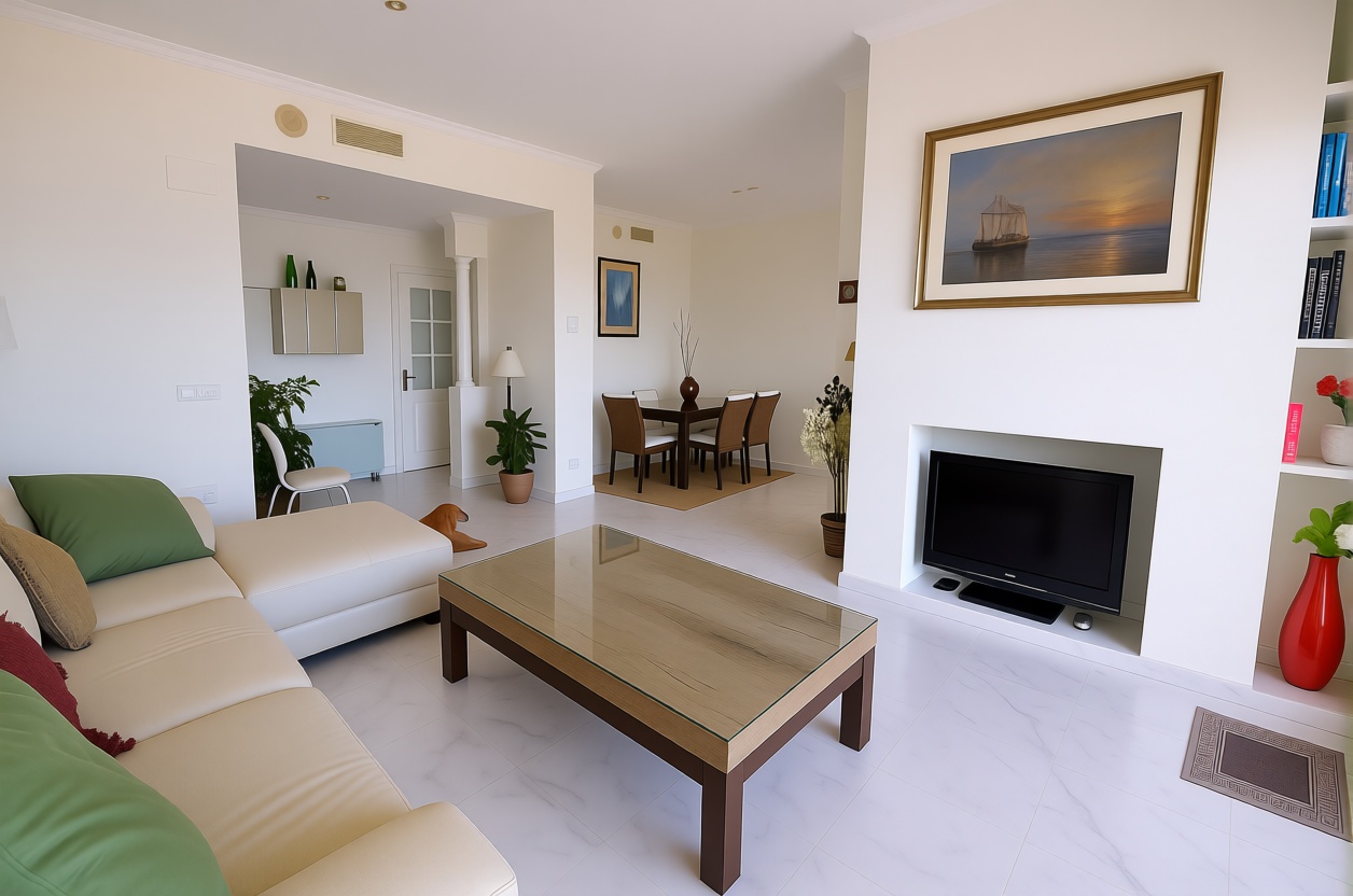 Appartement en attique en première ligne de mer à Cullera — Séjour