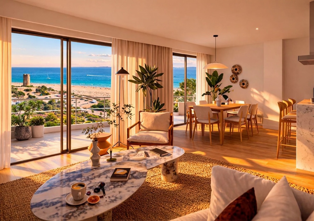 Wohnung in erste Strandlinie in Campos — Wohnzimmer