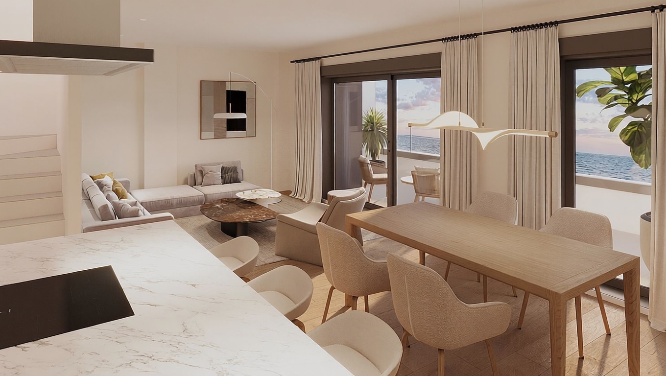 Apartamento em primeira linha de praia em La Pineda — Sala