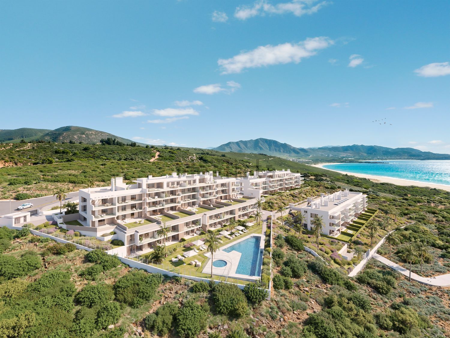 Apartamento em primeira linha de praia em La Pineda — Aérea